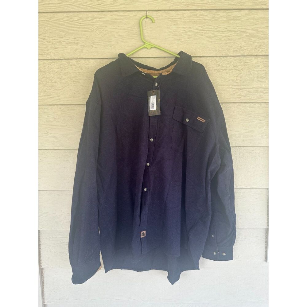 NWT Legendary Whitetails Men's Buck Camp Flannel Shirt Navy Blue - Size 3XL
